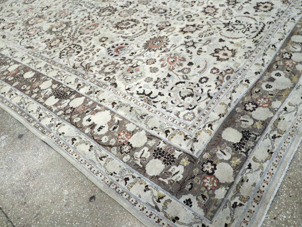 Vintage Persian Mashad Large Room Size Carpet, No.19039 - Gsblank