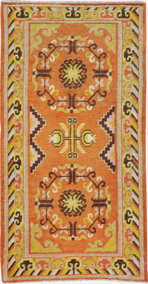 Vintage East Turkestan Khotan Rug (Pair: 1 of 2), No.19050 - Gsblank
