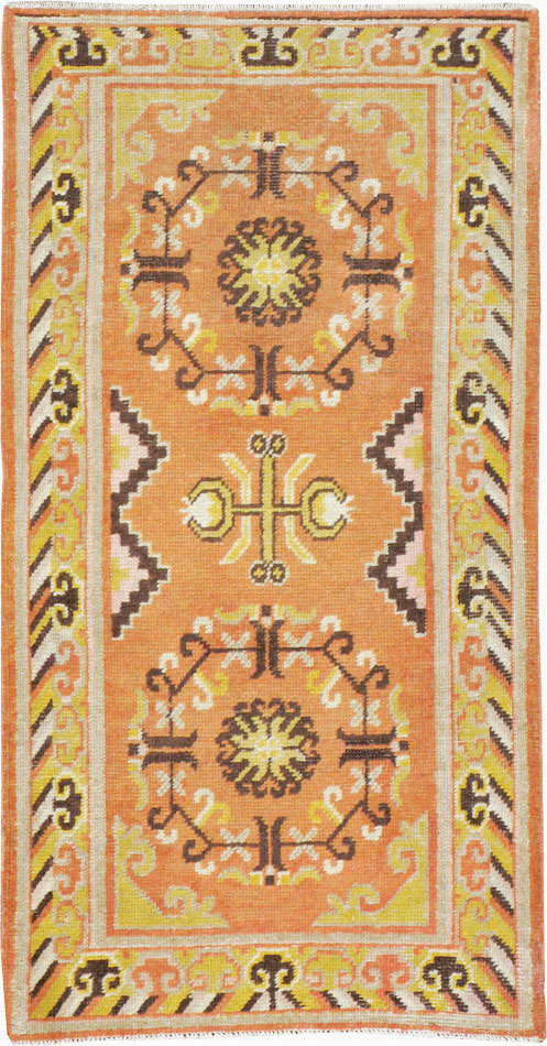 Vintage East Turkestan Khotan Rug (Pair: 1 of 2), No.19050 - Gsblank