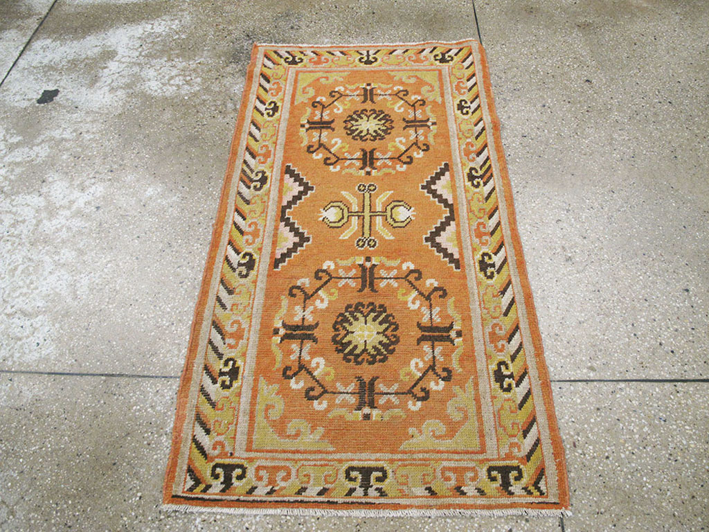 Vintage East Turkestan Khotan Rug (Pair: 1 of 2), No.19050 - Gsblank