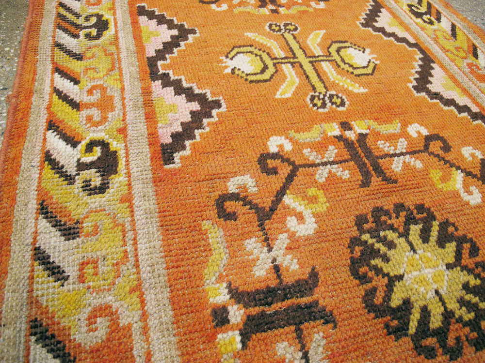 Vintage East Turkestan Khotan Rug (Pair: 1 of 2), No.19050 - Gsblank