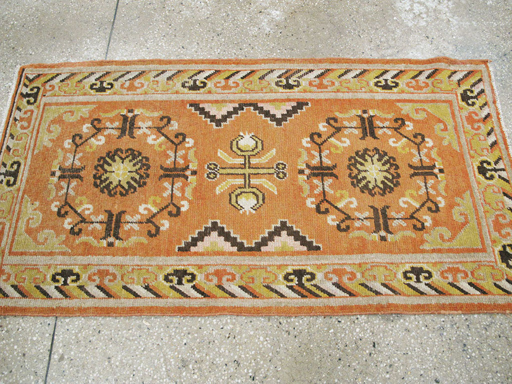 Vintage East Turkestan Khotan Rug (Pair: 1 of 2), No.19050 - Gsblank