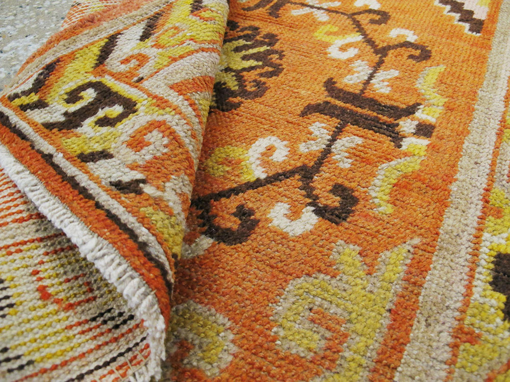 Vintage East Turkestan Khotan Rug (Pair: 1 of 2), No.19050 - Gsblank