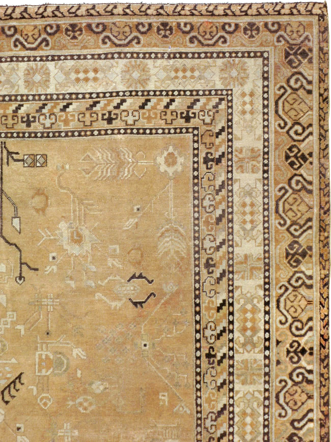 Antique East Turkestan Khotan Carpet, No.19052 - Gsblank
