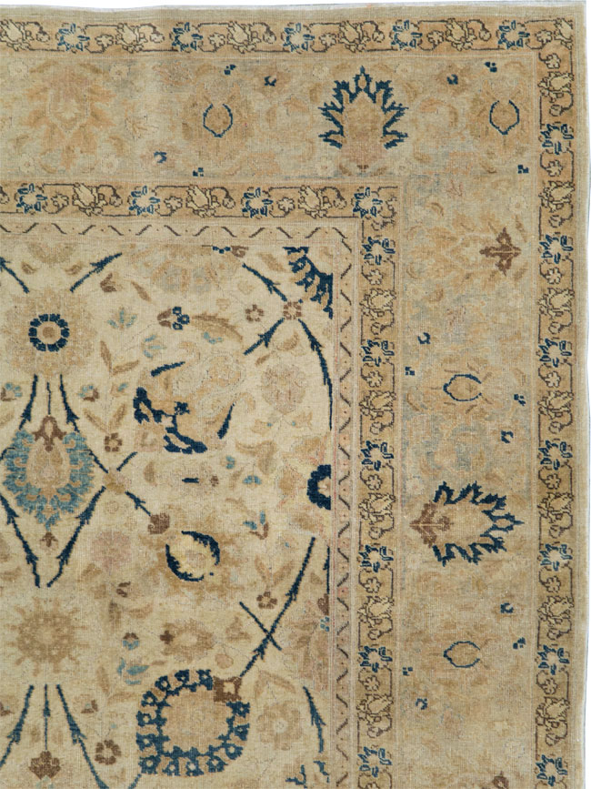 Antique Persian Tabriz Small Room Size Carpet, No.19058 - Gsblank