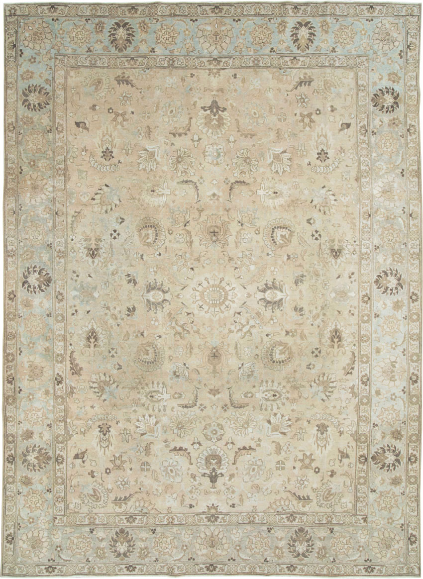 Vintage Persian Tabriz Room Size Carpet, No.19072 - Gsblank