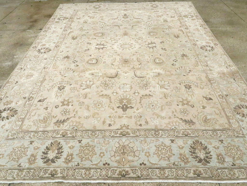 Vintage Persian Tabriz Room Size Carpet, No.19072 - Gsblank