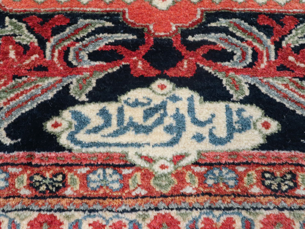 Vintage Persian Qazvin Pictorial Rug, No.19076 - Gsblank