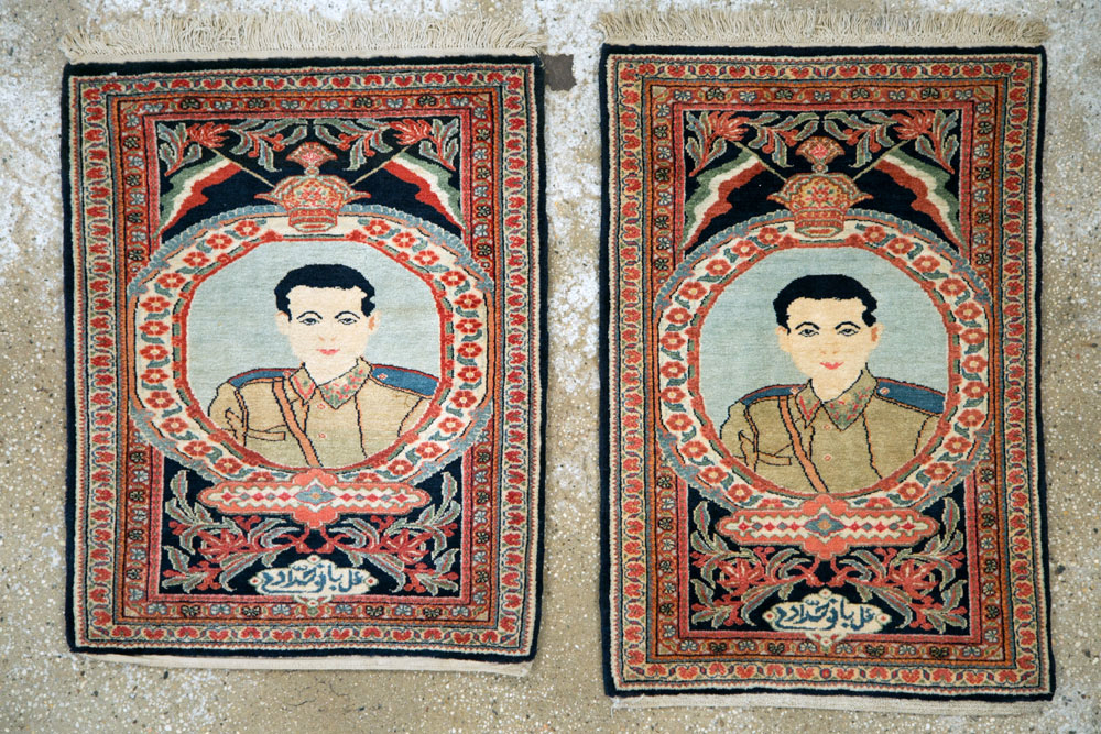 Vintage Persian Qazvin Pictorial Rug, No.19077 - Gsblank