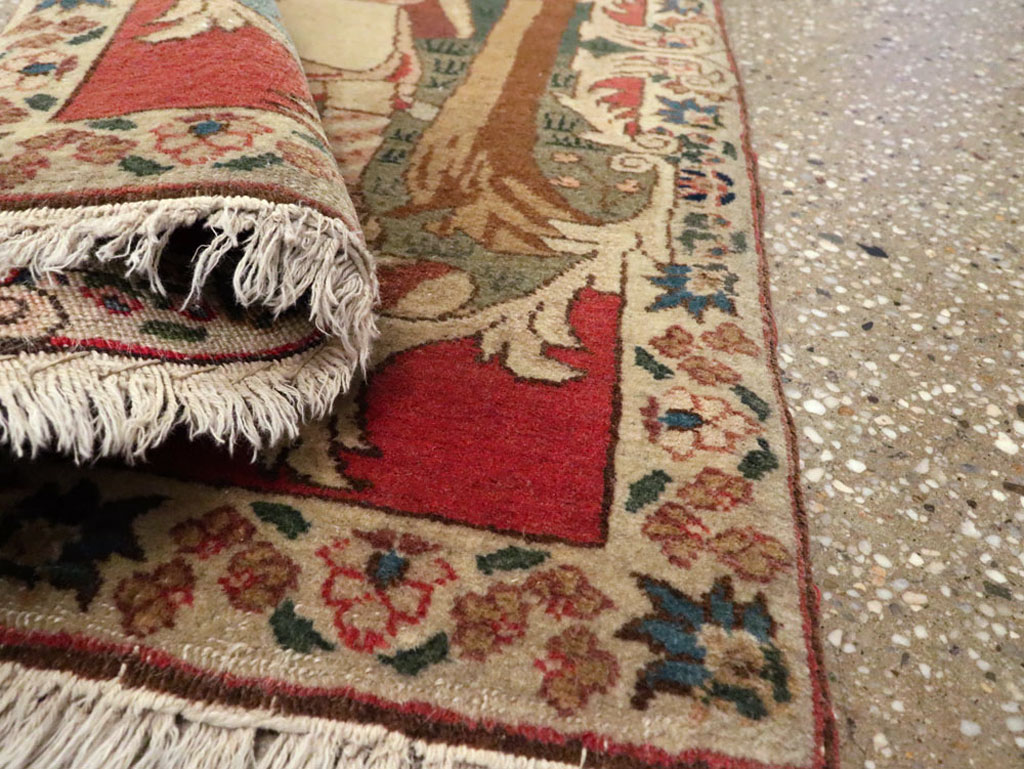 Antique Persian Tabriz Pictorial Rug, No.19078 - Gsblank