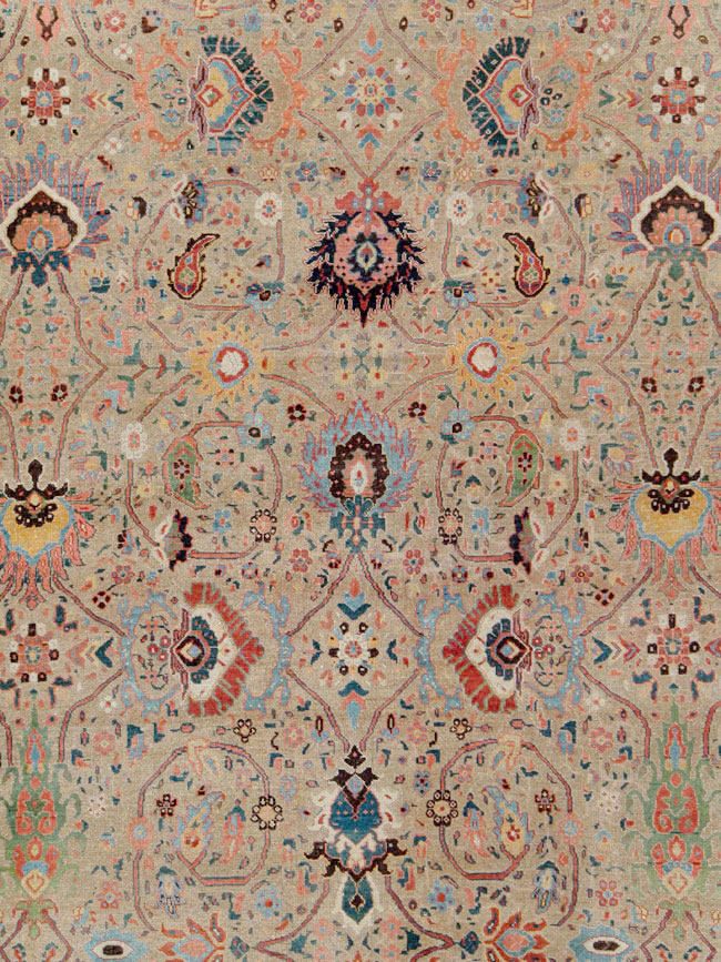Antique Persian Bidjar Square Oversize Carpet, No.19090 - Gsblank
