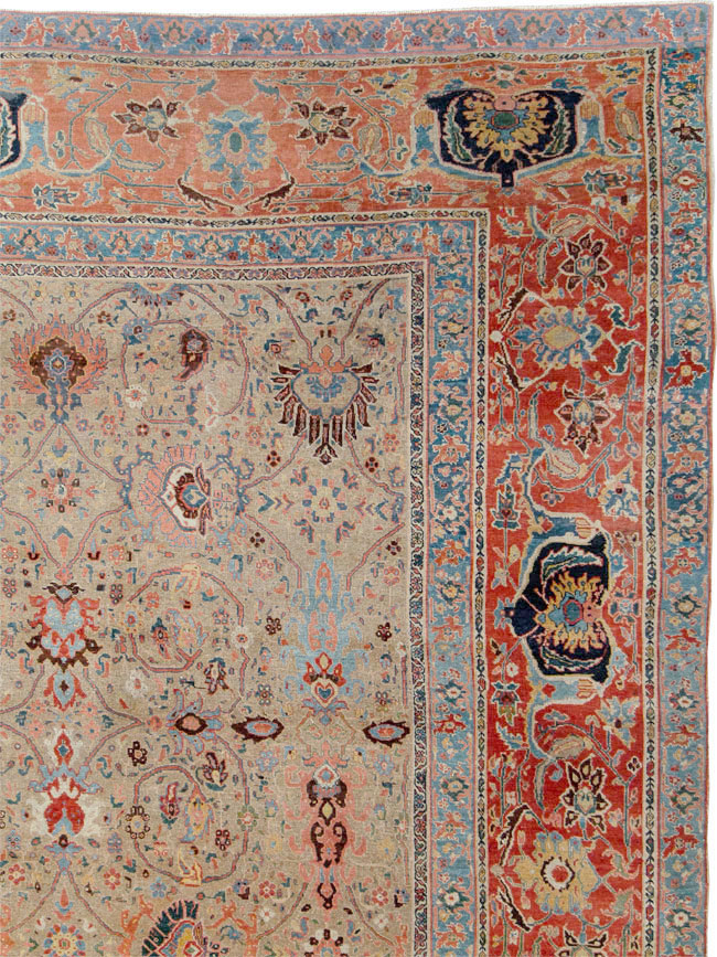Antique Persian Bidjar Square Oversize Carpet, No.19090 - Gsblank