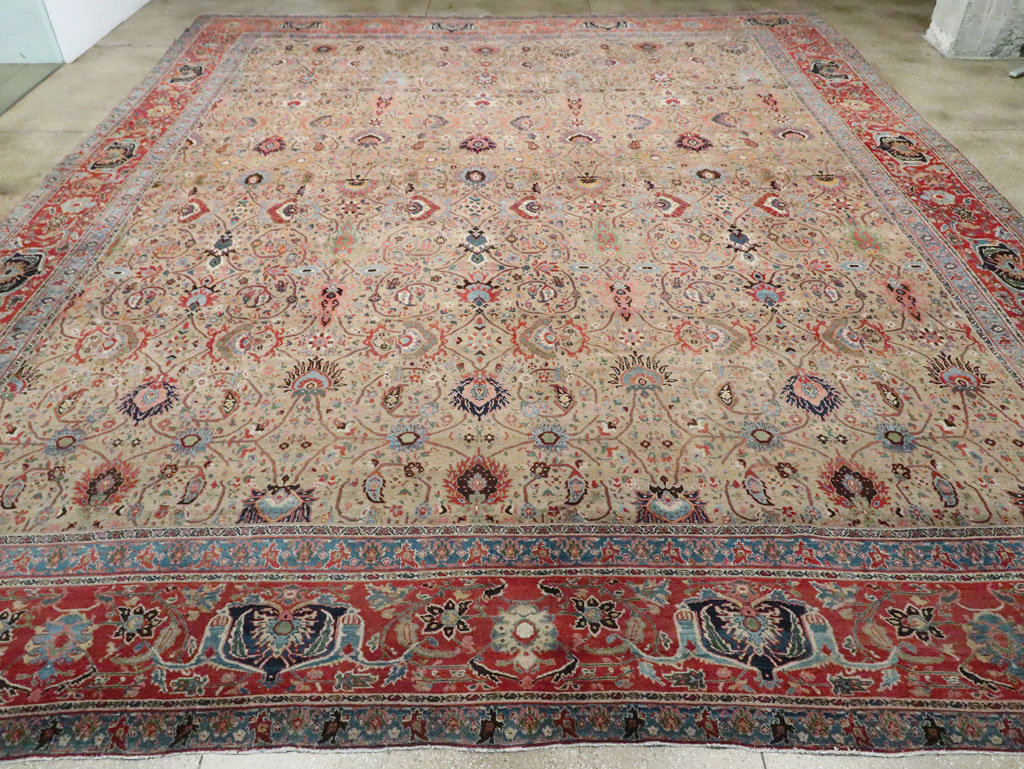 Antique Persian Bidjar Square Oversize Carpet, No.19090 - Gsblank