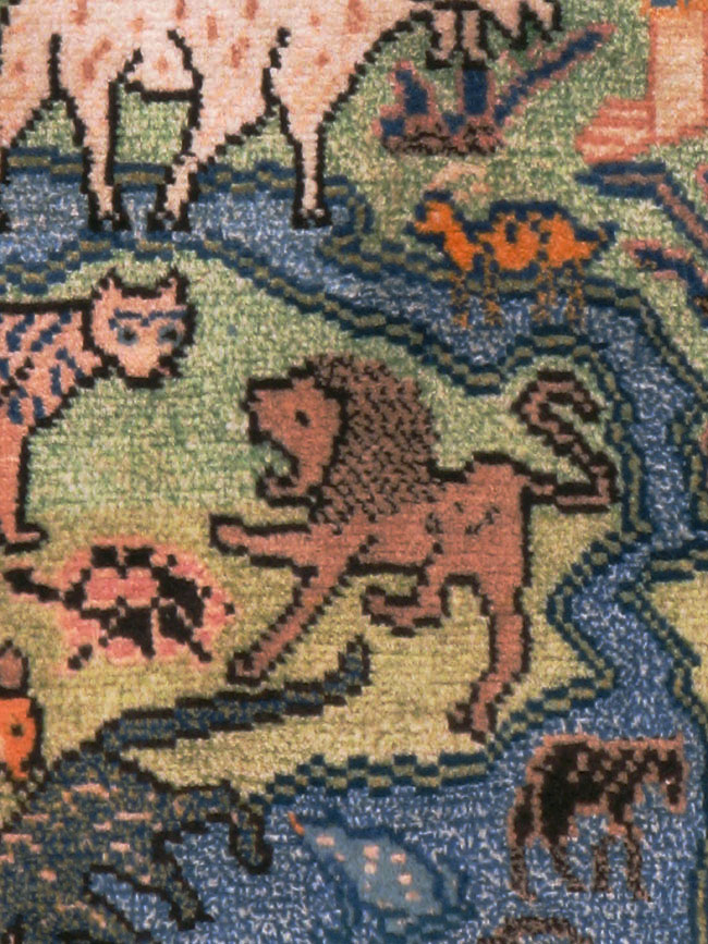 Vintage Persian Gabbeh Pictorial Rug, No.19109 - Gsblank