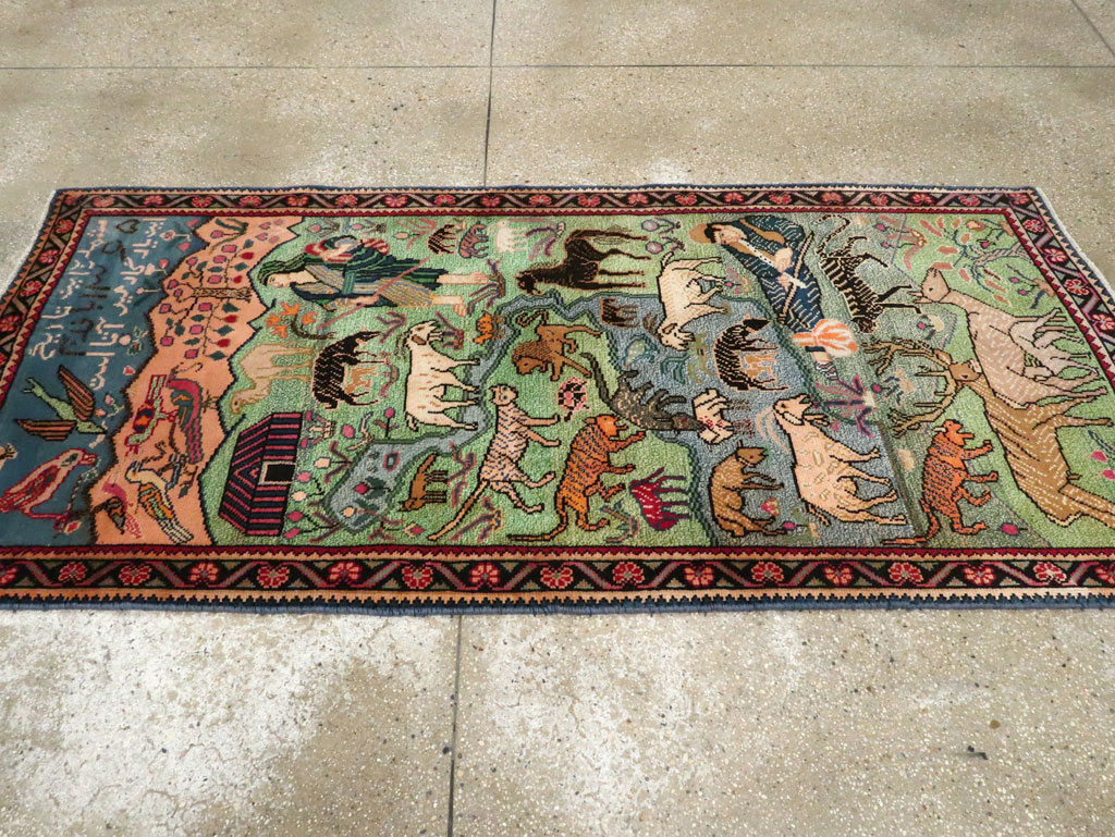 Vintage Persian Gabbeh Pictorial Rug, No.19109 - Gsblank