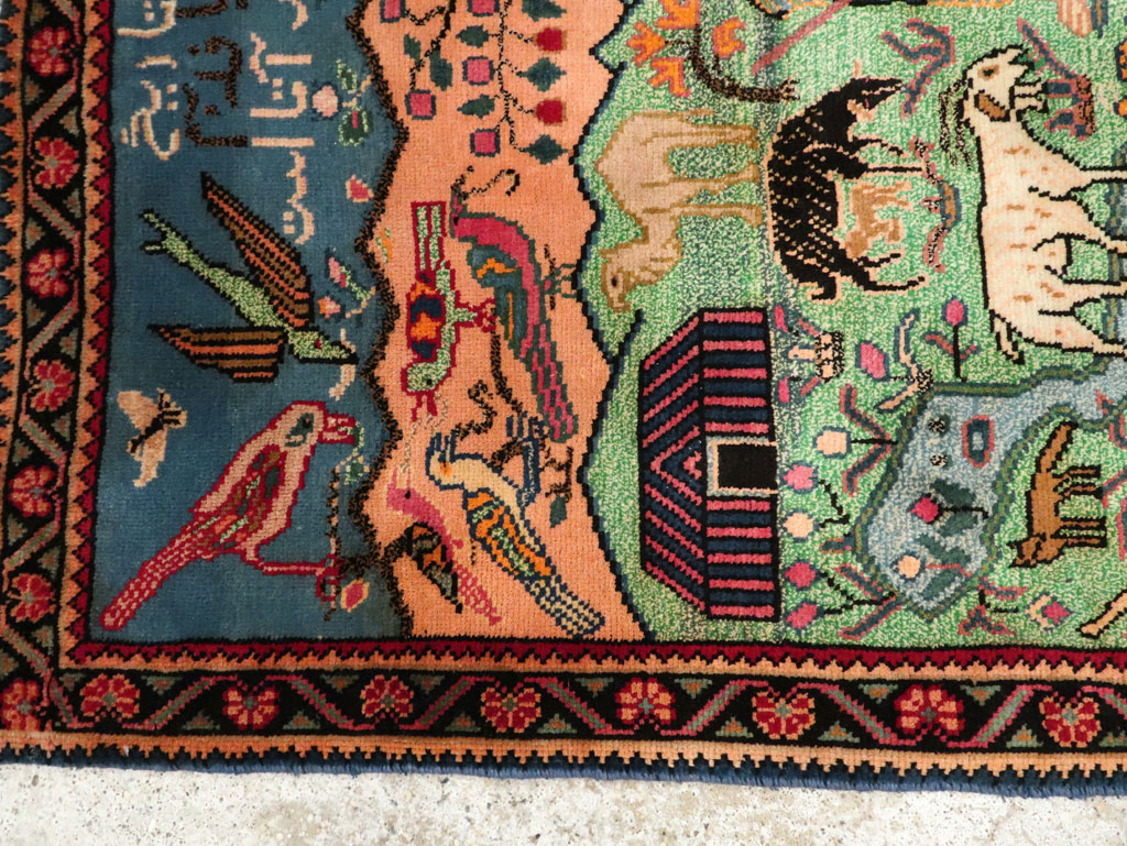 Vintage Persian Gabbeh Pictorial Rug, No.19109 - Gsblank