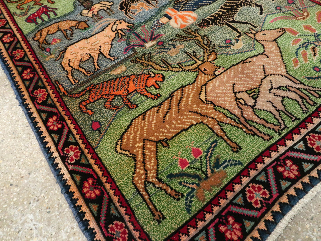 Vintage Persian Gabbeh Pictorial Rug, No.19109 - Gsblank