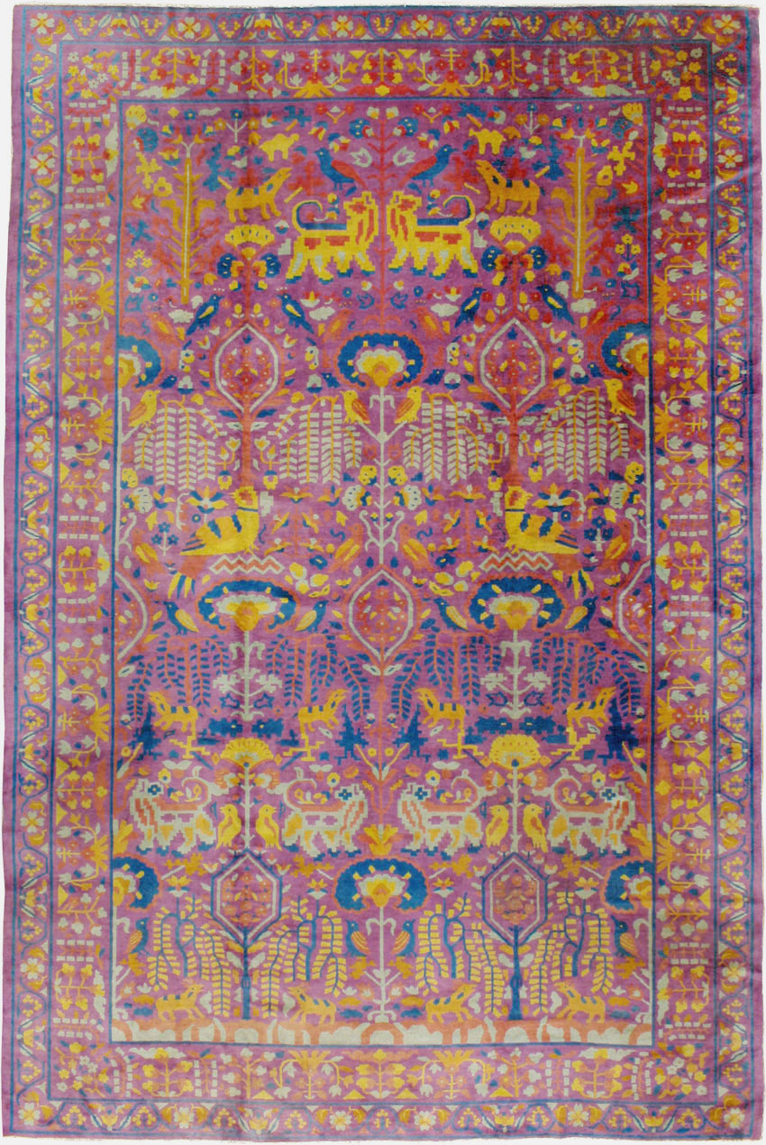 Vintage Indian Lahore Carpet, No.19184 - Gsblank