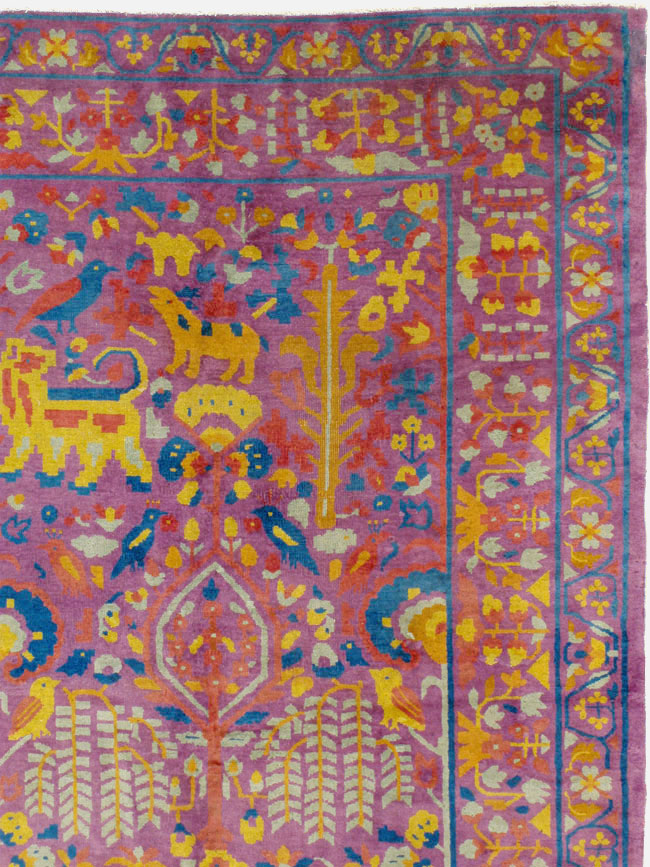 Vintage Indian Lahore Carpet, No.19184 - Gsblank