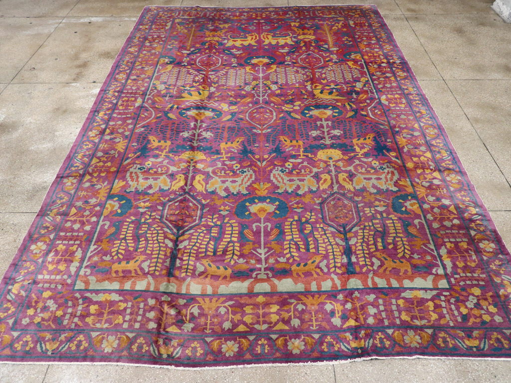 Vintage Indian Lahore Carpet, No.19184 - Gsblank