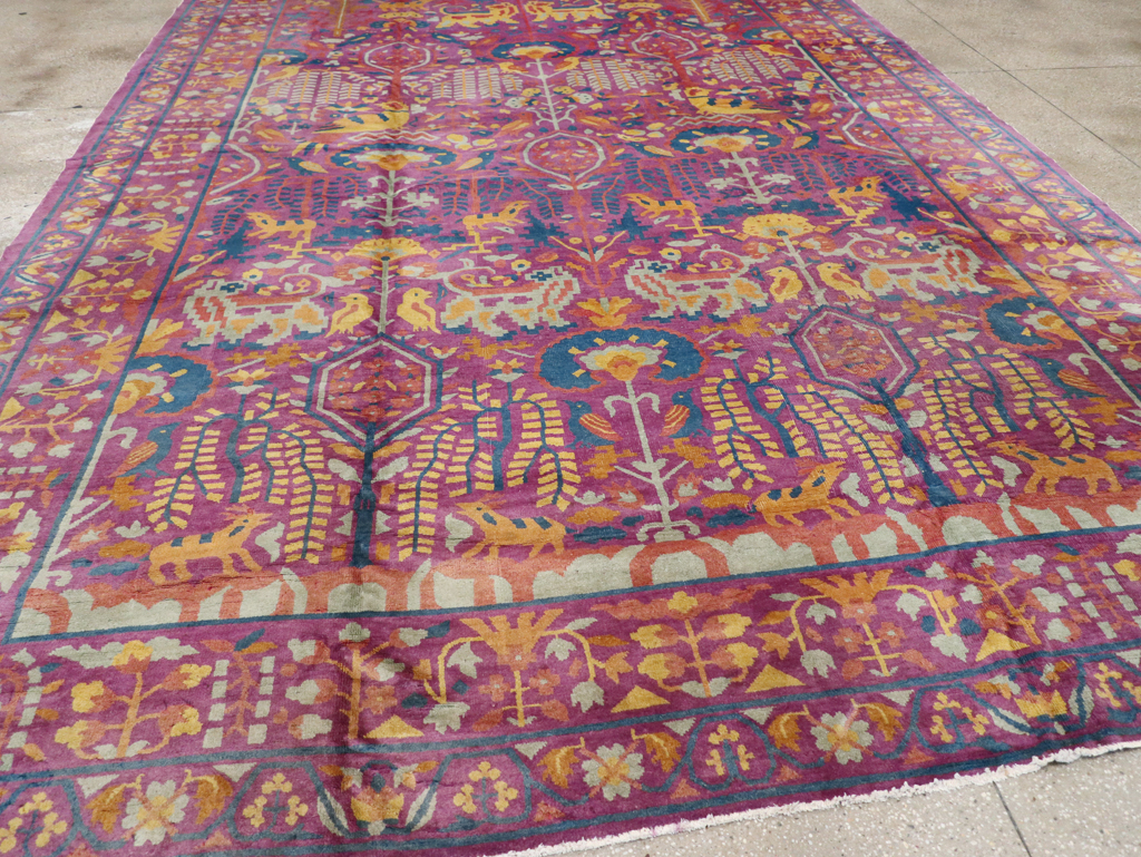 Vintage Indian Lahore Carpet, No.19184 - Gsblank