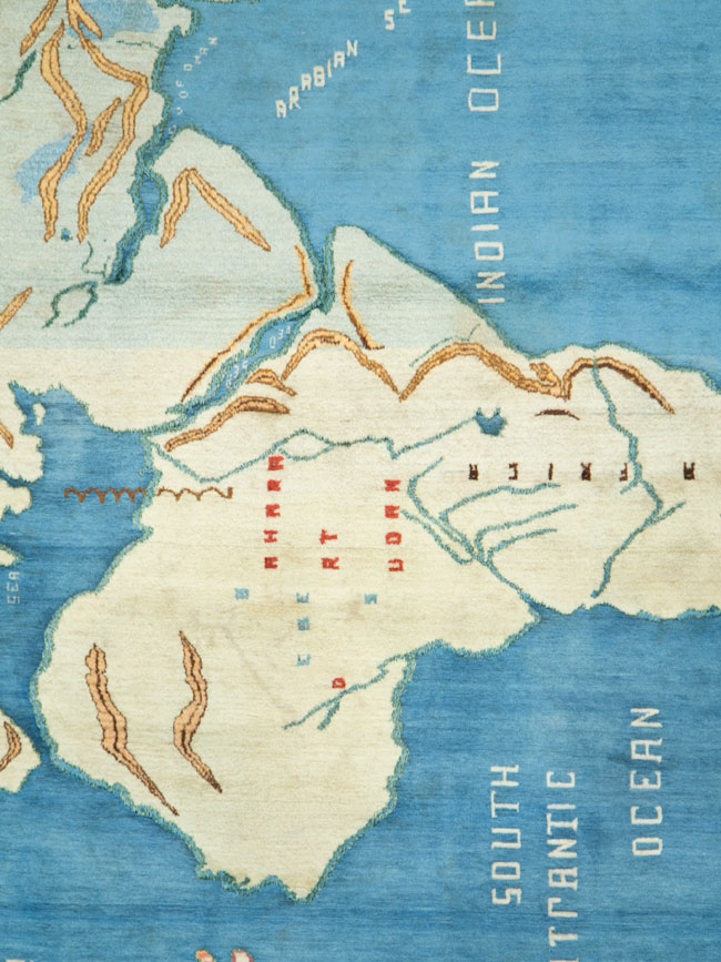 Vintage Persian Mashad Map Carpet, No.19249 - Gsblank