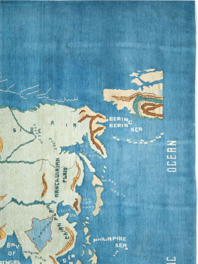 Vintage Persian Mashad Map Carpet, No.19249 - Gsblank