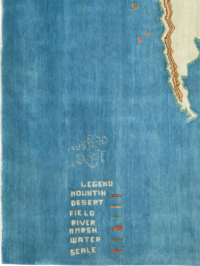 Vintage Persian Mashad Map Carpet, No.19249 - Gsblank