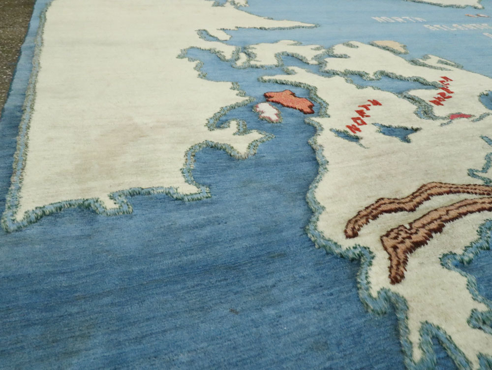 Vintage Persian Mashad Map Carpet, No.19249 - Gsblank