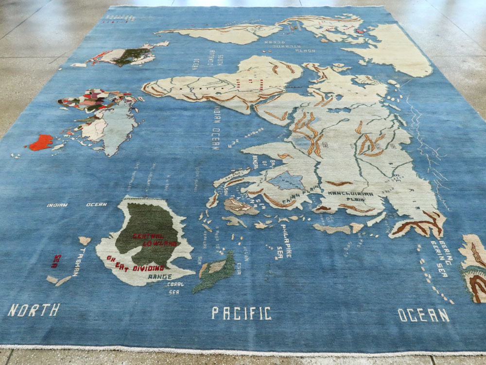 Vintage Persian Mashad Map Carpet, No.19249 - Gsblank