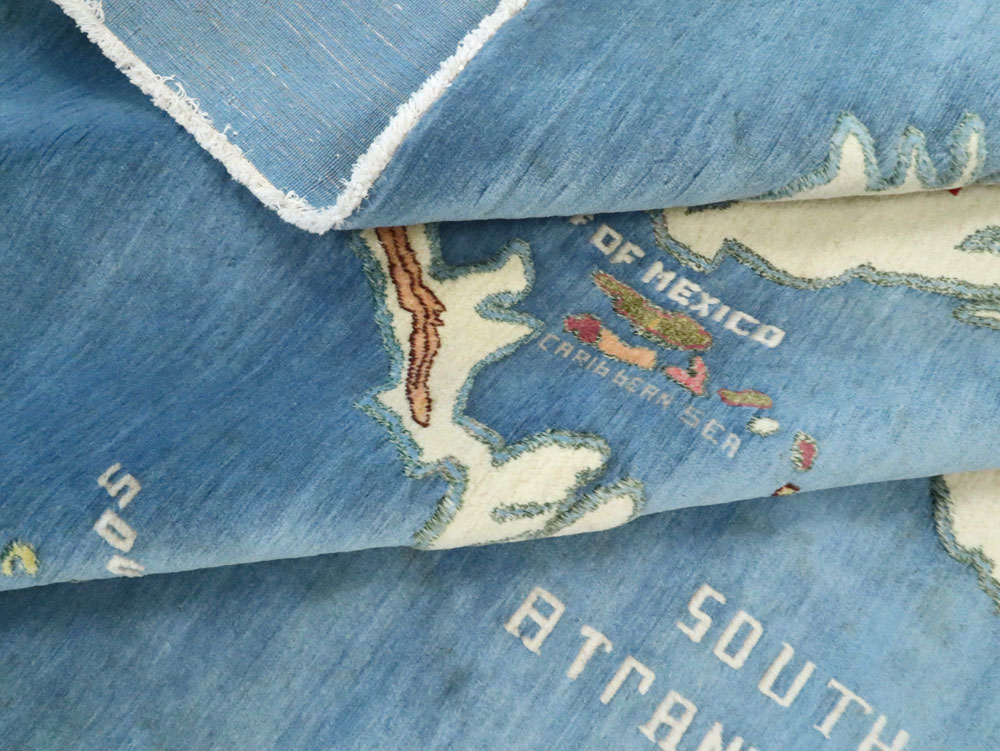 Vintage Persian Mashad Map Carpet, No.19249 - Gsblank