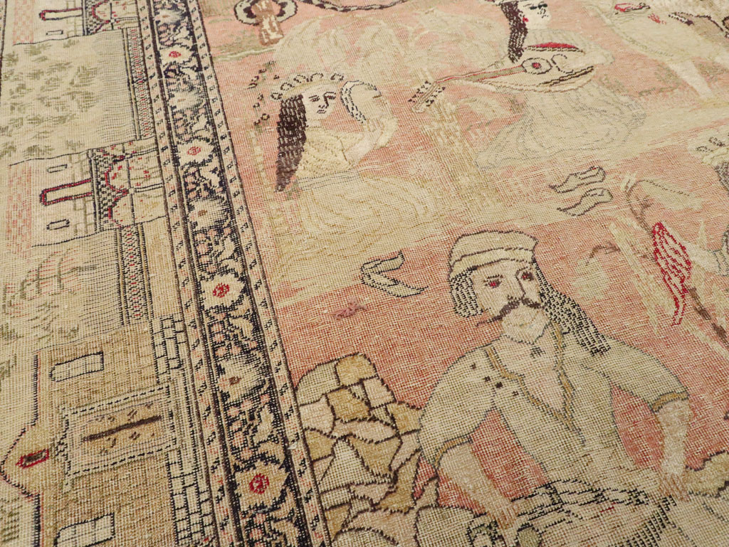 Antique Turkish Kayseri Pictorial Carpet, No.19264 - Gsblank