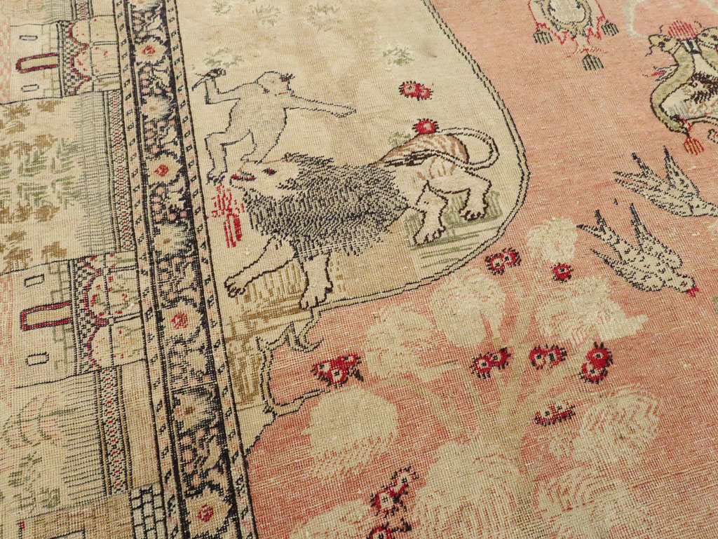 Antique Turkish Kayseri Pictorial Carpet, No.19264 - Gsblank