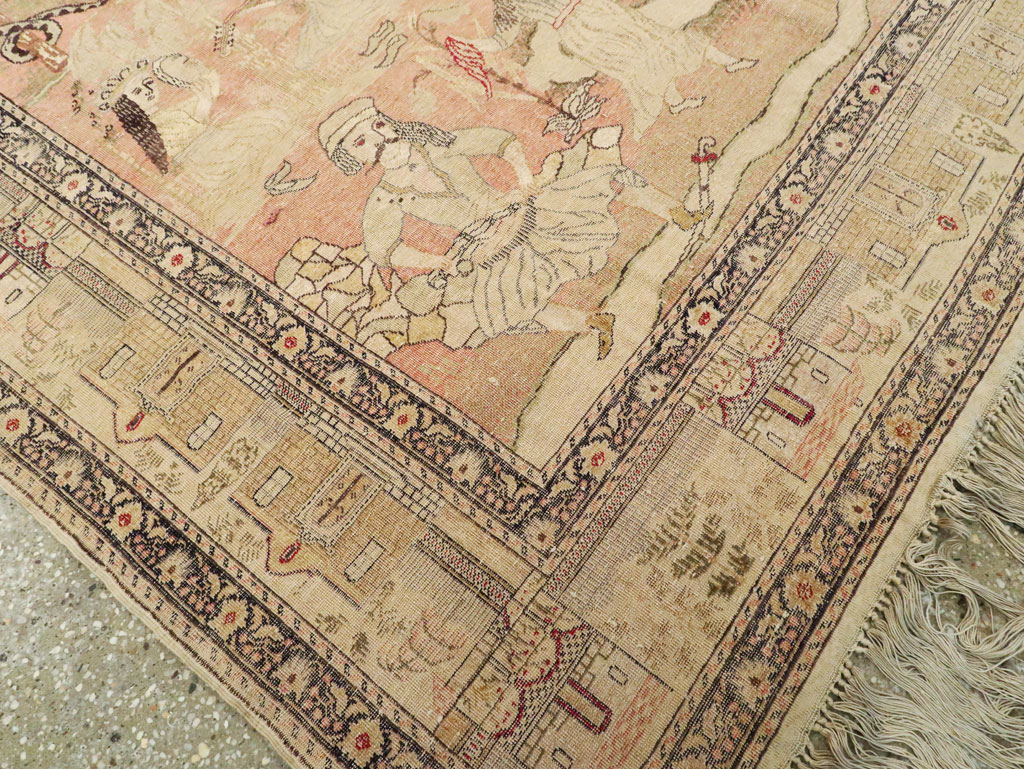 Antique Turkish Kayseri Pictorial Carpet, No.19264 - Gsblank