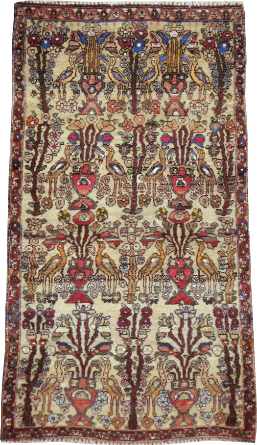 Vintage Persian Malayer Pictorial Rug, No.19284 - Gsblank