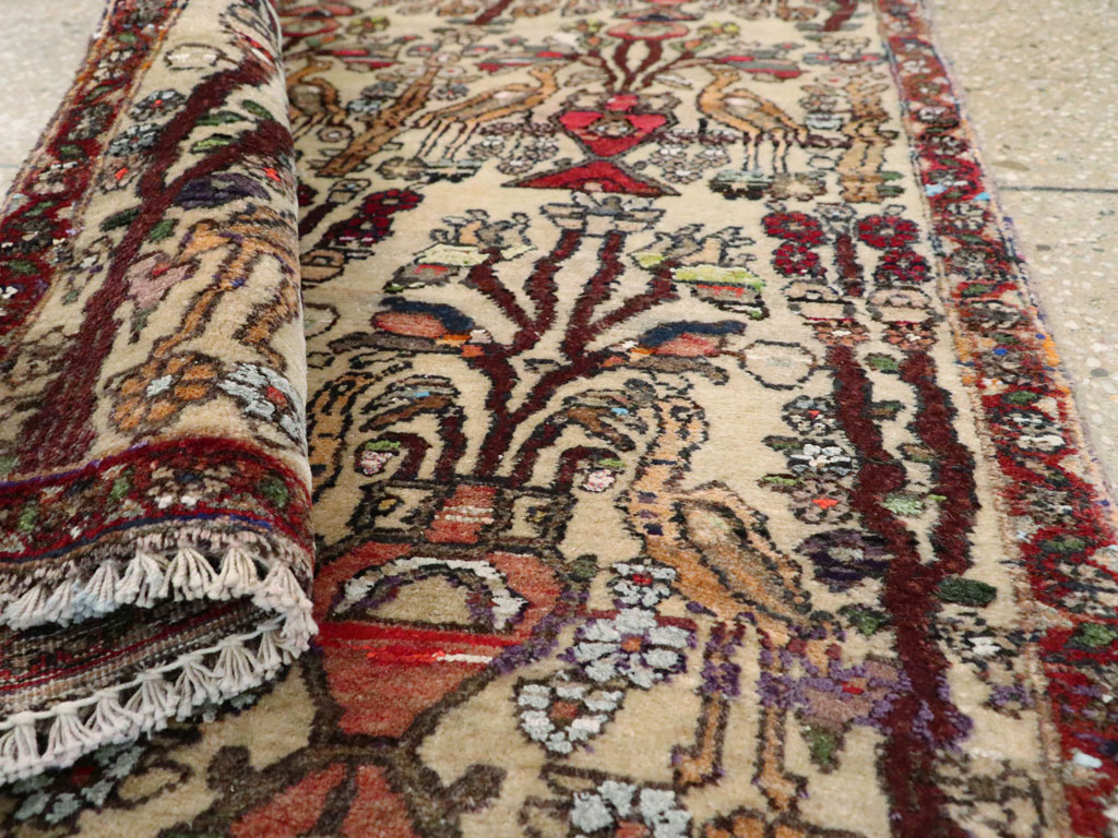 Vintage Persian Malayer Pictorial Rug, No.19284 - Gsblank
