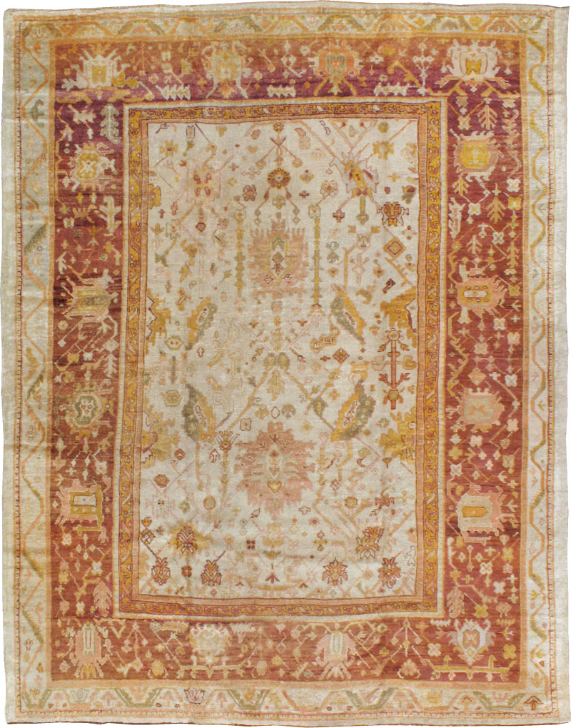 Antique Turkish Oushak Carpet, No.19942 - Gsblank