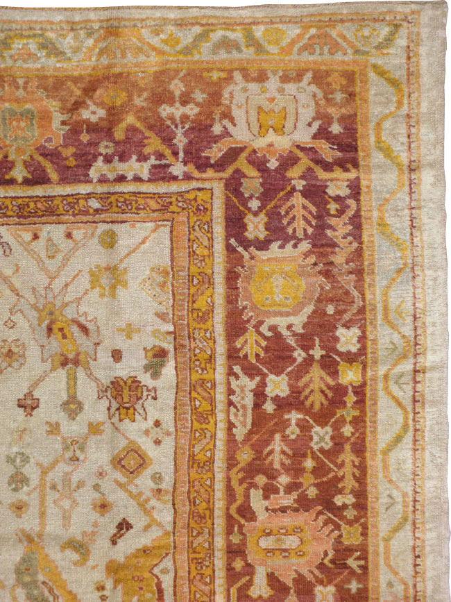 Antique Turkish Oushak Carpet, No.19942 - Gsblank