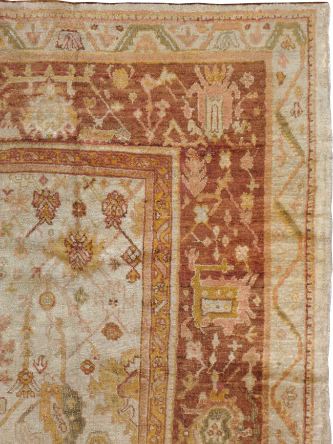 Antique Turkish Oushak Carpet, No.19942 - Gsblank