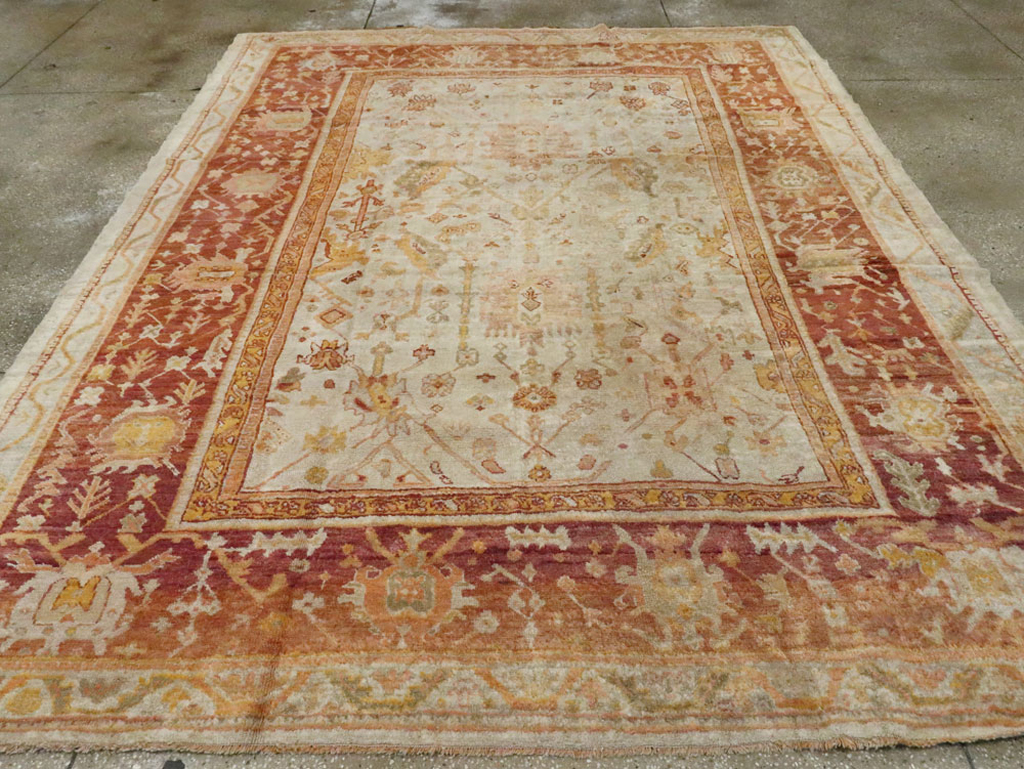Antique Turkish Oushak Carpet, No.19942 - Gsblank