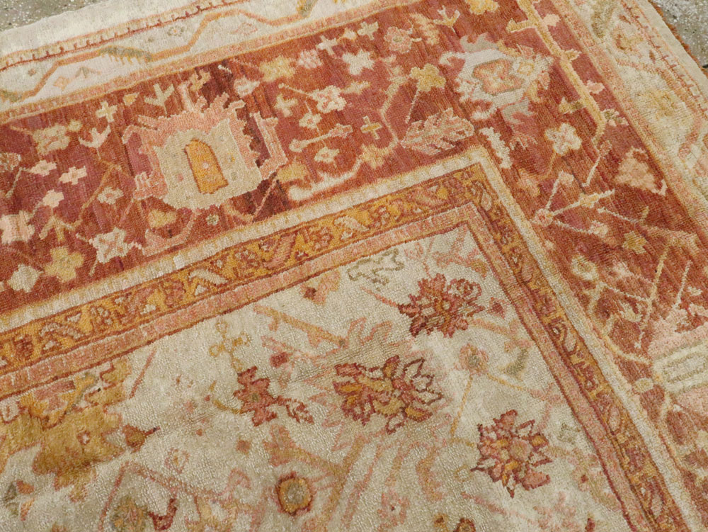 Antique Turkish Oushak Carpet, No.19942 - Gsblank