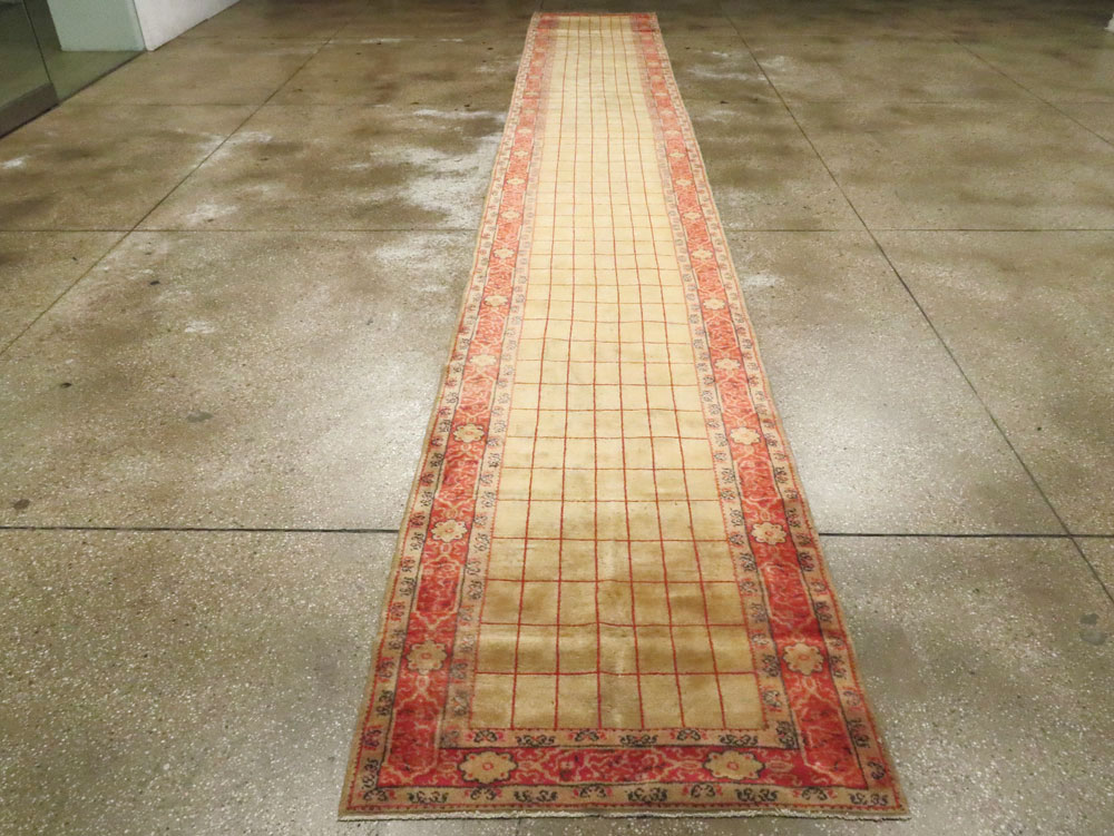 Antique Turkish Borlou Oushak Runner, No.19945 - Gsblank