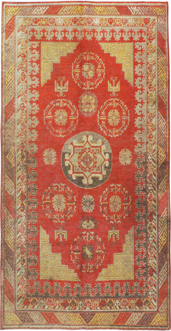 Vintage East Turkestan Khotan Carpet, No.19985 - Gsblank