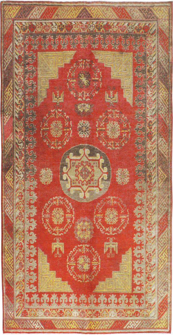 Vintage East Turkestan Khotan Carpet, No.19985 - Gsblank