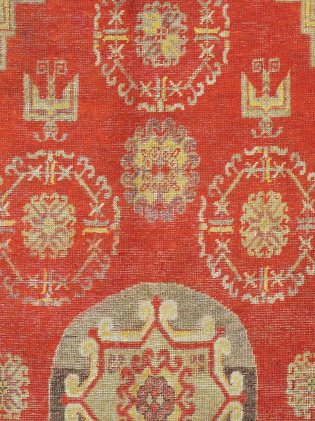 Vintage East Turkestan Khotan Carpet, No.19985 - Gsblank