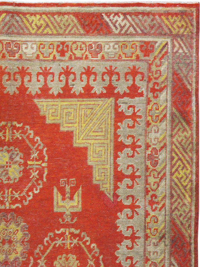 Vintage East Turkestan Khotan Carpet, No.19985 - Gsblank