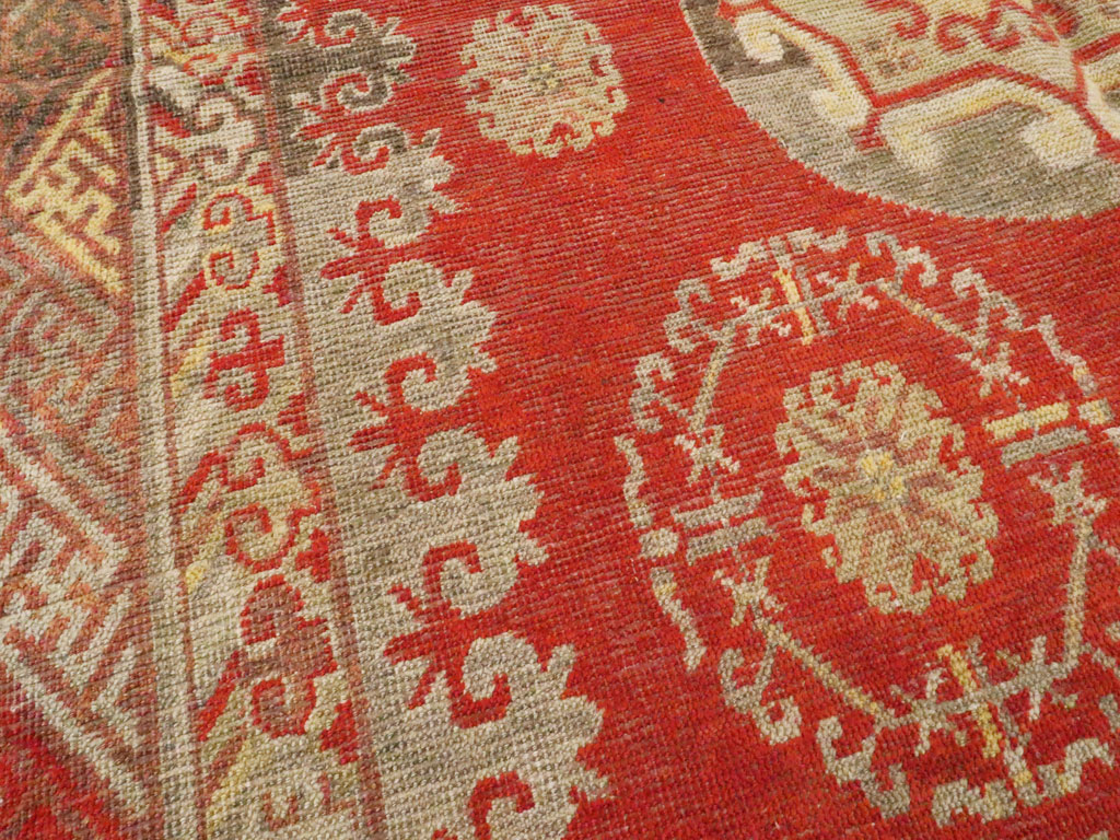 Vintage East Turkestan Khotan Carpet, No.19985 - Gsblank