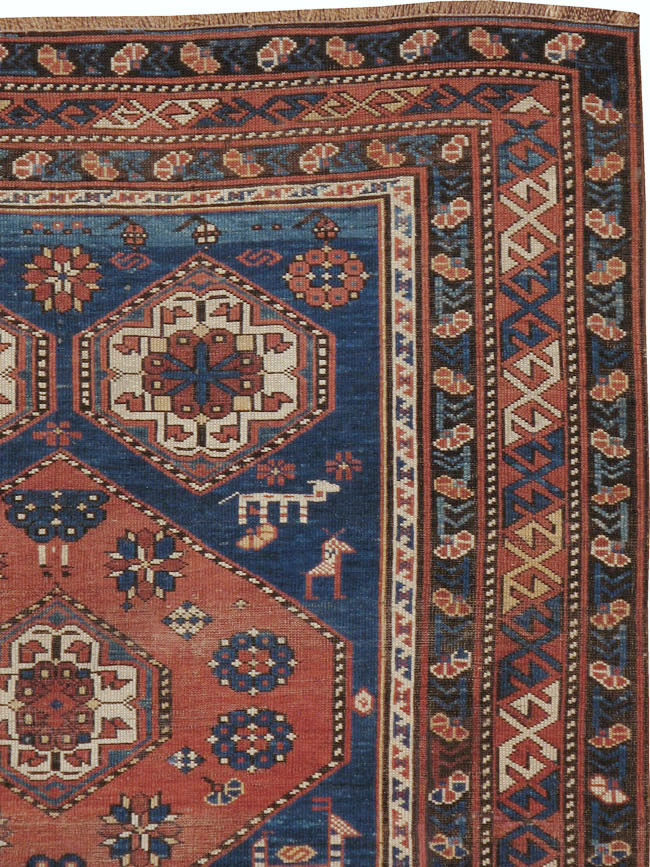 Antique Caucasian Kazak Rug, No.20077 - Gsblank