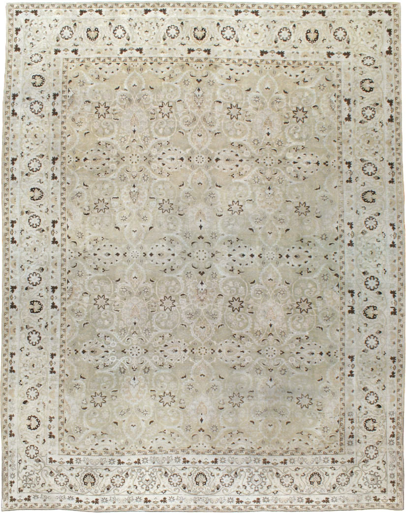 Vintage Persian Mashad Room Size Carpet, No.20082 - Gsblank