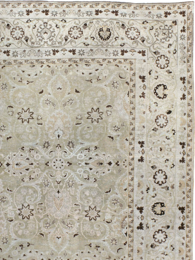 Vintage Persian Mashad Room Size Carpet, No.20082 - Gsblank